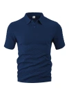 Cross-border men's clothing, European and American summer thin, breathable, sweat-wicking, loose and casual solid color jacquard fabric men's short-sleeved Polo shirt Item Picture